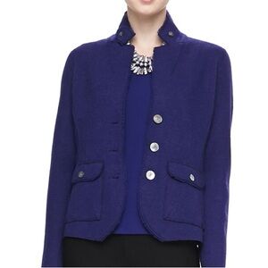 Eileen Fisher Boiled Wool Blazer Jacket – Purple/Indigo